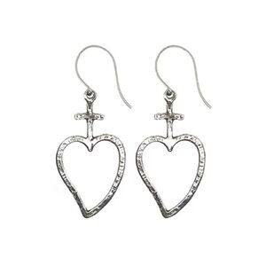 NWT Tara Gasparian Divine Silver Heart Earrings